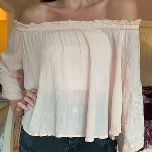 Off the shoulder pink print top